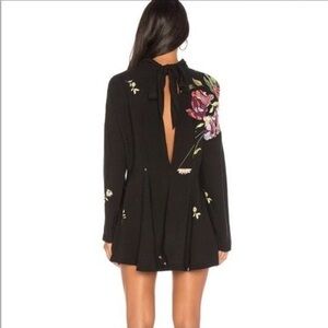 Free People Black Dress with Floral Design